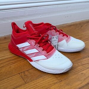 Adidas Men's Red and White Athletic Shoes Adizero Ubersonic 4